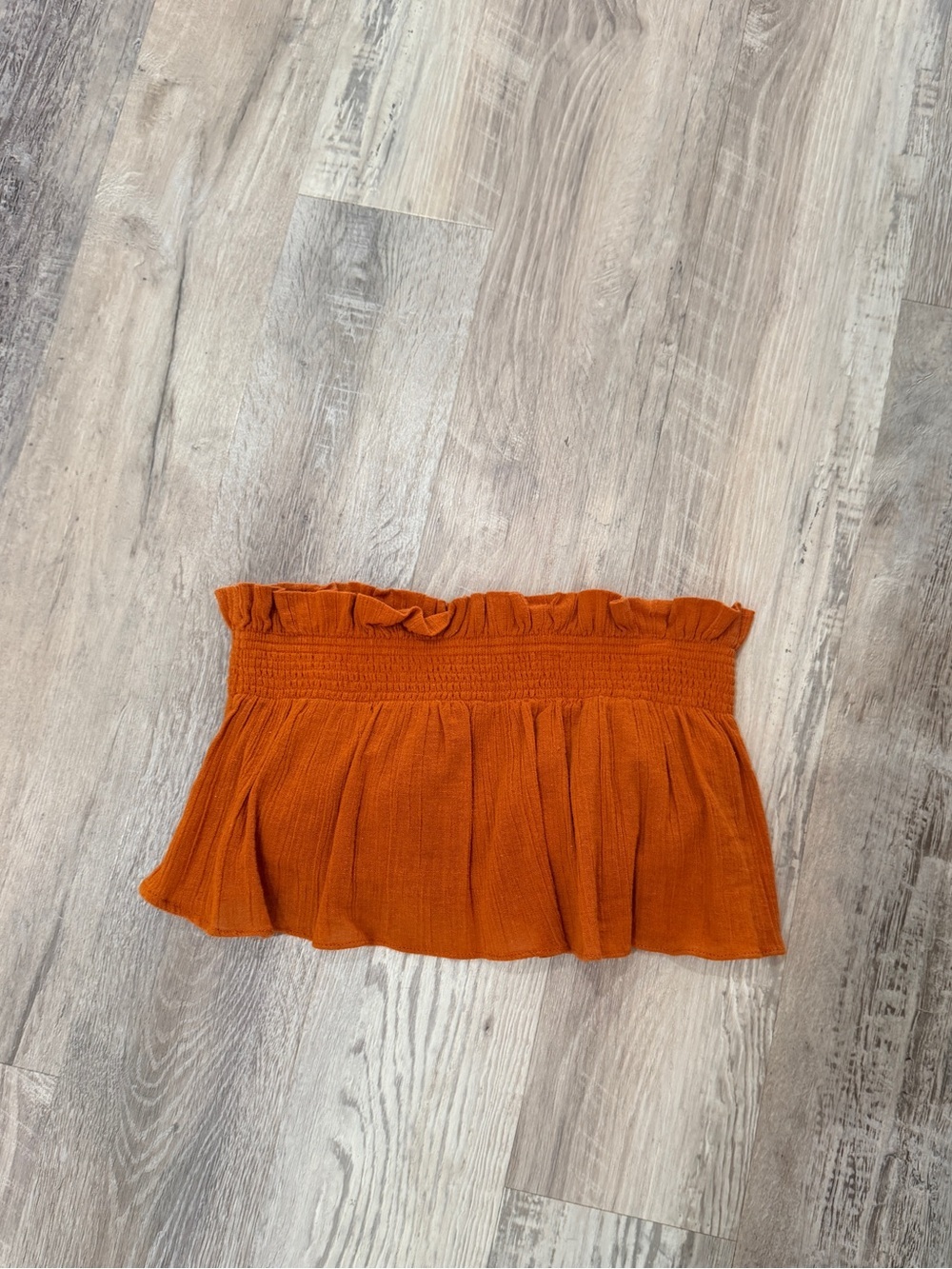 Free people Rust Orange Smocked Ruffled Tube Top small